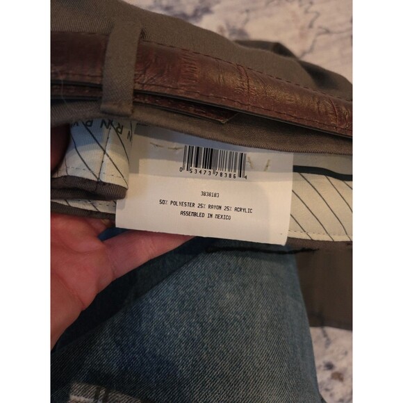 #60 Vintage John Henry men's dress pants 38x30 Brown with belt new with tags - Picture 6 of 6